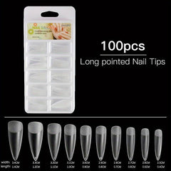 100pcs Clear Almond Press On Nails for Nail Extension