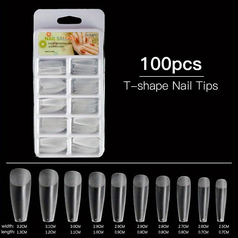 100pcs Clear Almond Press On Nails for Nail Extension