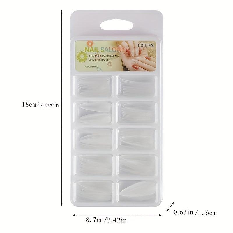 100pcs Clear Almond Press On Nails for Nail Extension