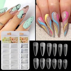100pcs Clear Almond Press On Nails for Nail Extension