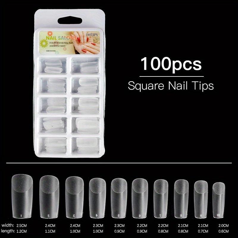 100pcs Clear Almond Press On Nails for Nail Extension