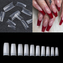 100 Pcs Acrylic Clear False Nail Tips Manicure DIY Nail Art Tools