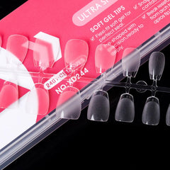 Short Coffin Gel Nail Tips 240PCS Full Cover Matte Acrylic False Nails