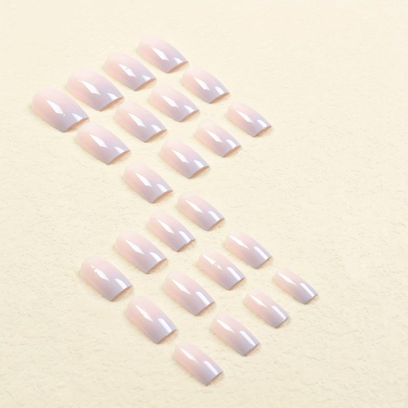 24pcs Purple Gradient Press On Nails Medium Coffin False Nails for Women