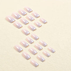 24pcs Purple Gradient Press On Nails Medium Coffin False Nails for Women