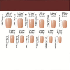 24pcs Purple Gradient Press On Nails Medium Coffin False Nails for Women