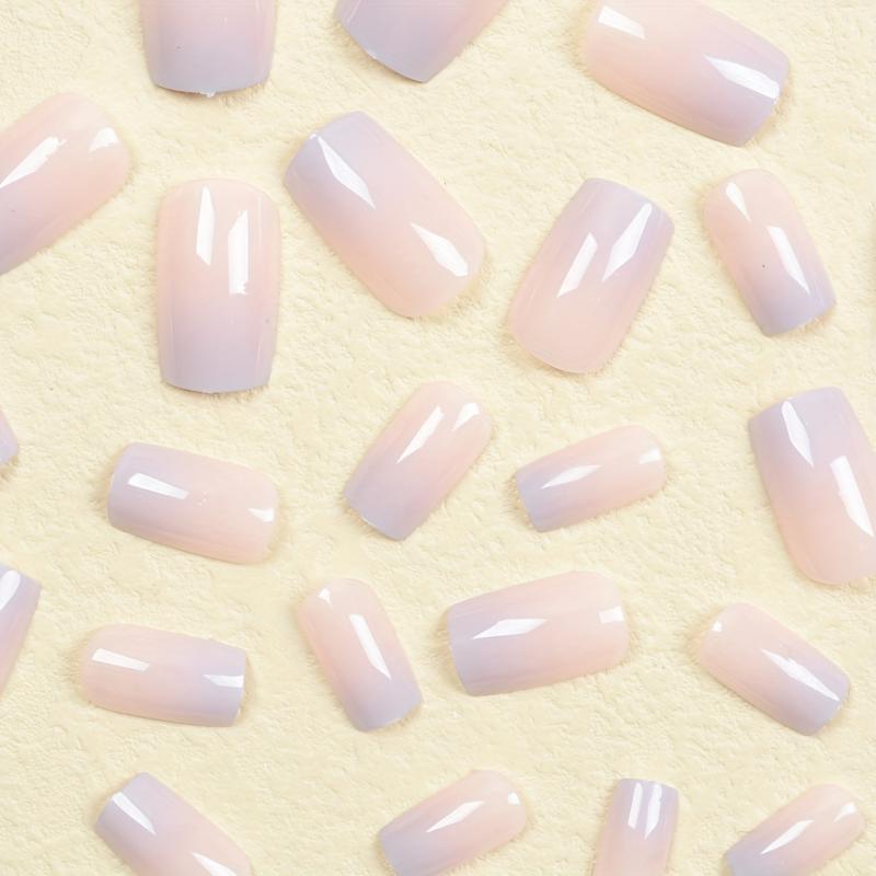 24pcs Purple Gradient Press On Nails Medium Coffin False Nails for Women