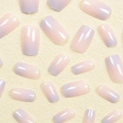 24pcs Purple Gradient Press On Nails Medium Coffin False Nails for Women