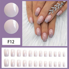 24pcs Purple Gradient Press On Nails Medium Coffin False Nails for Women