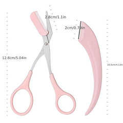 3 Pcs Eyebrow Grooming Set Eyebrow Comb Scissors Scraper Women Gift
