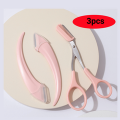 3 Pcs Eyebrow Grooming Set Eyebrow Comb Scissors Scraper Women Gift