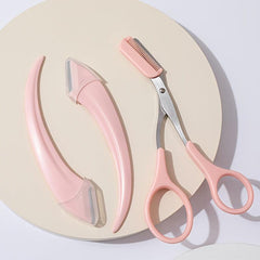 3 Pcs Eyebrow Grooming Set Eyebrow Comb Scissors Scraper Women Gift