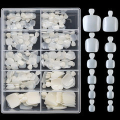 240 Full Cover Clear Acrylic Toenail Tips with Box
