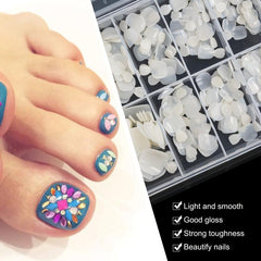 240 Full Cover Clear Acrylic Toenail Tips with Box