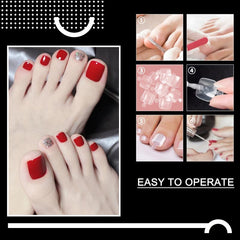 240 Full Cover Clear Acrylic Toenail Tips with Box