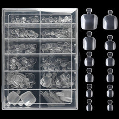 240 Full Cover Clear Acrylic Toenail Tips with Box