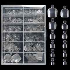 240 Full Cover Clear Acrylic Toenail Tips with Box