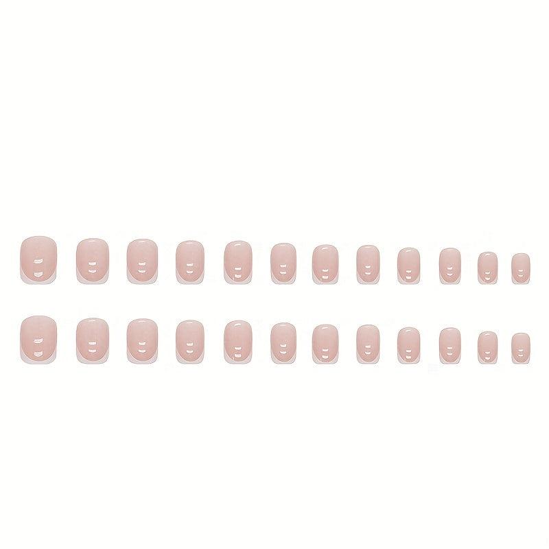 Glitter Pink Press On Nails Short Acrylic Nails for Women
