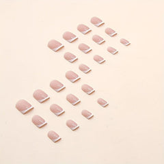 Glitter Pink Press On Nails Short Acrylic Nails for Women