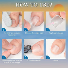 240pcs Soft Gel Nail Tips Matte Clear Press On Toenails for Extension
