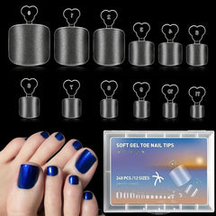 240pcs Soft Gel Nail Tips Matte Clear Press On Toenails for Extension