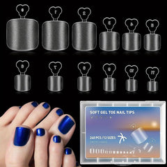 240pcs Soft Gel Nail Tips Matte Clear Press On Toenails for Extension