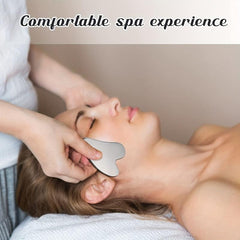 Heart Shaped Stainless Steel Gua Sha Facial Tool Silvery