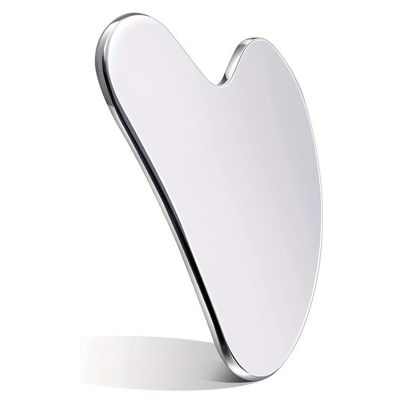 Heart Shaped Stainless Steel Gua Sha Facial Tool Silvery