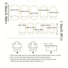 24 Nude Pink French Tip Press On Nails Medium Coffin Shape with Glue Sticker