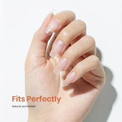300pcs Clear Matte Short Coffin False Nails Tips & Glue Set for Nail Art