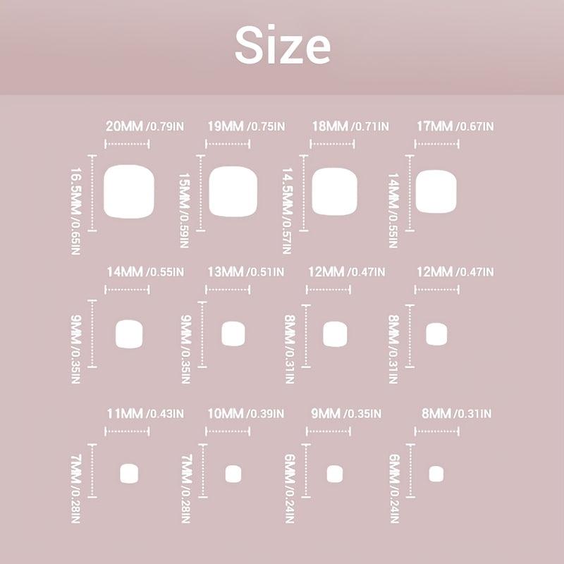 24PCS French Tip Press On Toenails Acrylic Stick Glue On Nails for Women