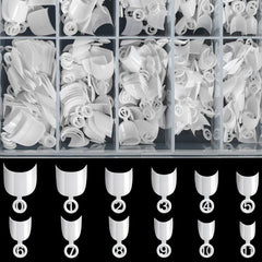 600PCS Oval Half Cover Nail Tips Clear False Nails 12 Sizes