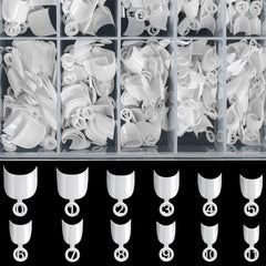 600PCS Oval Half Cover Nail Tips Clear False Nails 12 Sizes