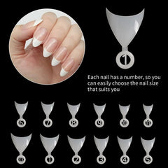 French Style Stiletto Nail Tips Press On for Women Acrylic Easy to Apply