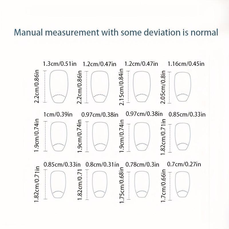 24pcs Silver Reflective Mirror Press On Nails with Glitter Designs