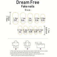 Pink Oval Press On Nails Full Cover Gradient Art Acrylic Nails 24 Pcs