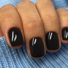 24 Pcs Solid Square Reusable False Nails Short with File and Jelly
