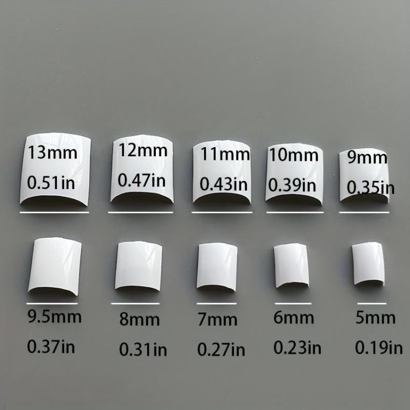 Square French Nail Tips Nature Press On Nail Tips 100pcs 10 Size