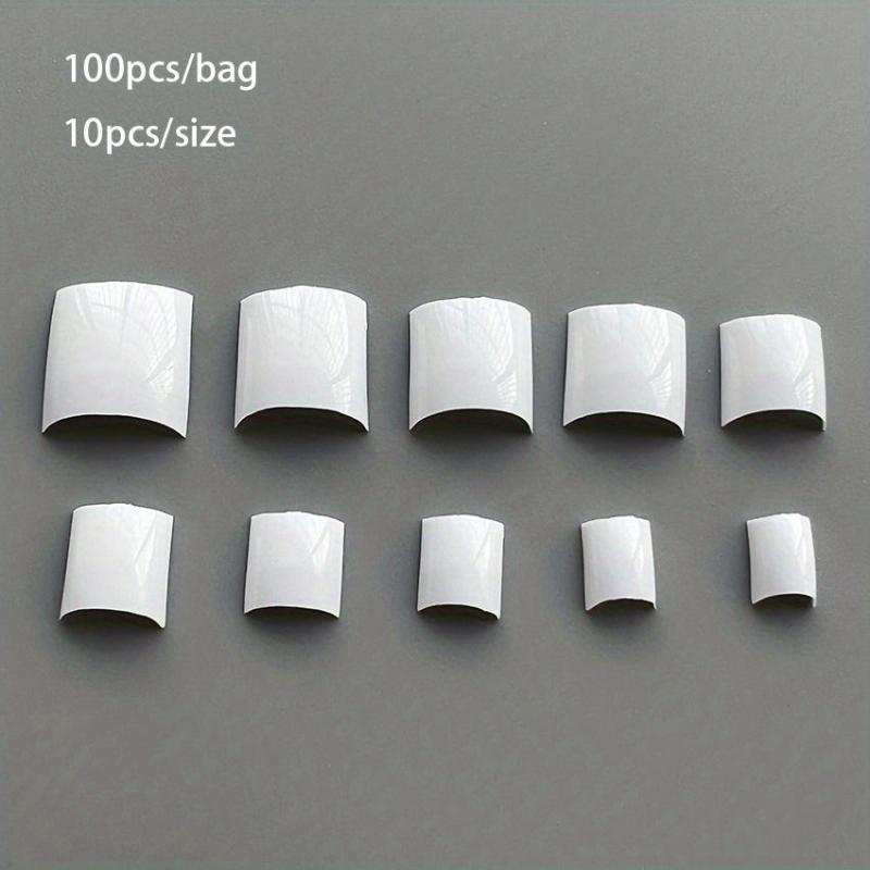 Square French Nail Tips Nature Press On Nail Tips 100pcs 10 Size