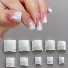 Square French Nail Tips Nature Press On Nail Tips 100pcs 10 Size
