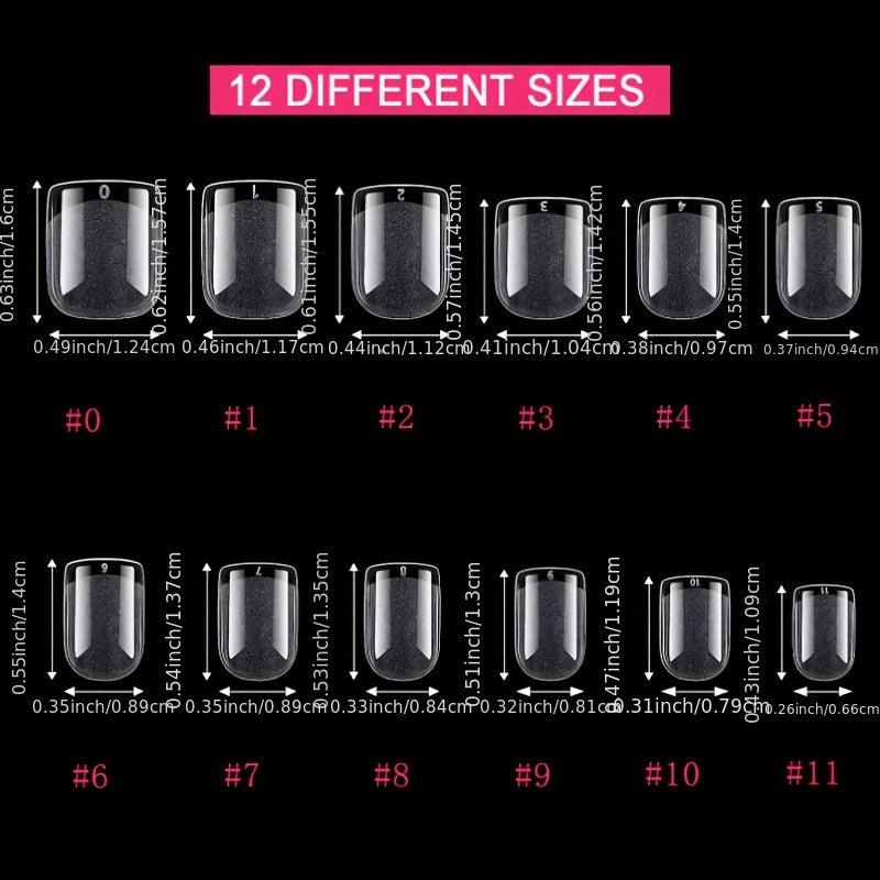 240pcs Soft Gel Nail Tips Short Square Shape False Nail Tips For Nail Art DIY