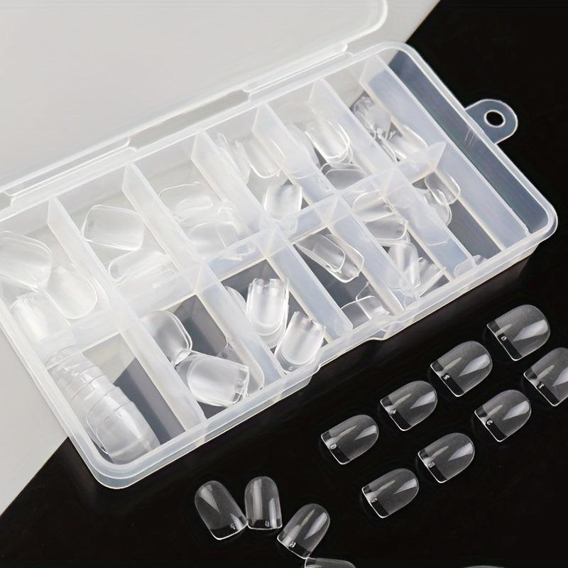 240pcs Soft Gel Nail Tips Short Square Shape False Nail Tips For Nail Art DIY