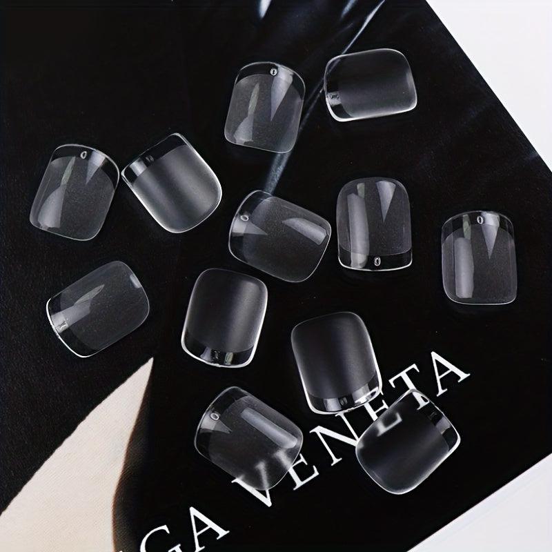 240pcs Soft Gel Nail Tips Short Square Shape False Nail Tips For Nail Art DIY