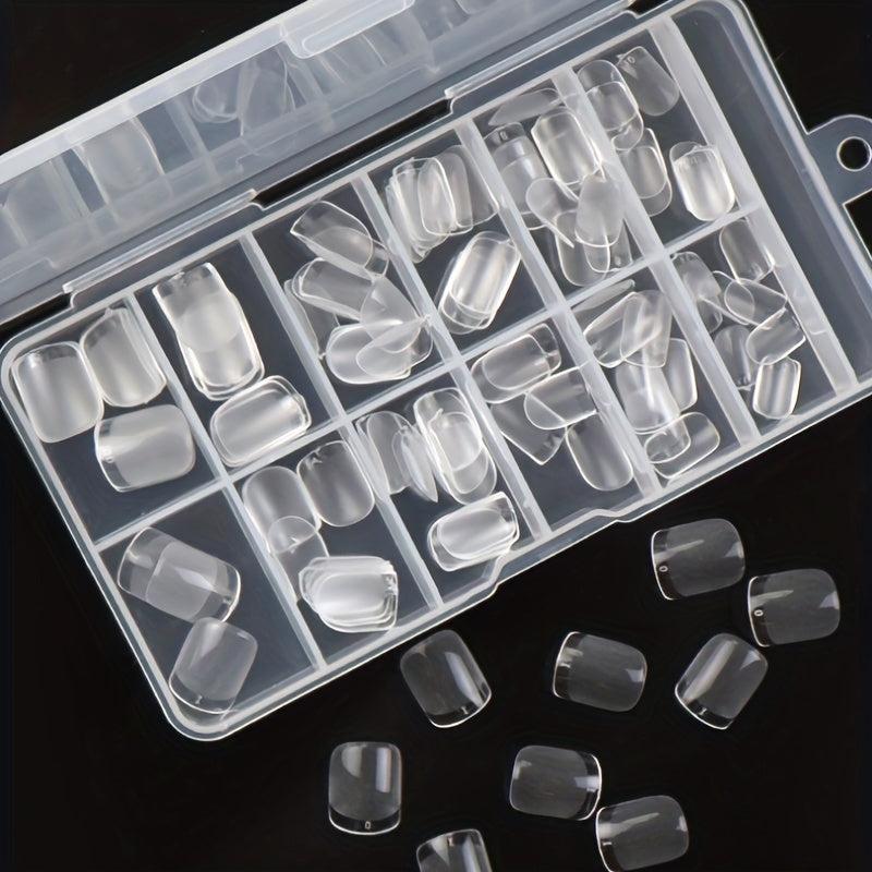 240pcs Soft Gel Nail Tips Short Square Shape False Nail Tips For Nail Art DIY