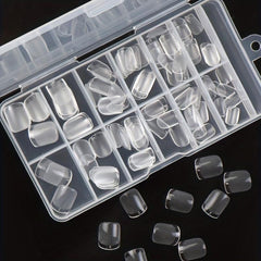 240pcs Soft Gel Nail Tips Short Square Shape False Nail Tips For Nail Art DIY