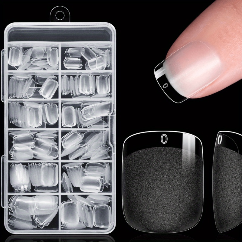 240pcs Soft Gel Nail Tips Short Square Shape False Nail Tips For Nail Art DIY