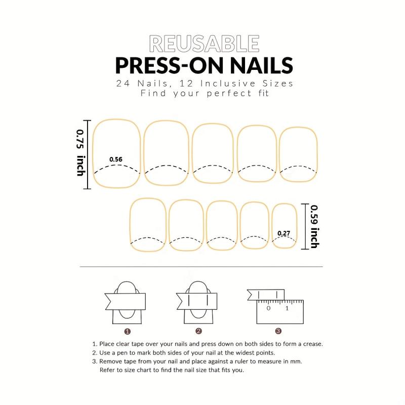 24pcs Snake Moon Tip Press On Nails Glue Sticker File