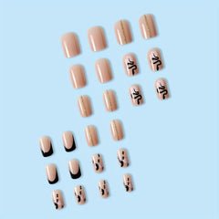 24pcs Snake Moon Tip Press On Nails Glue Sticker File