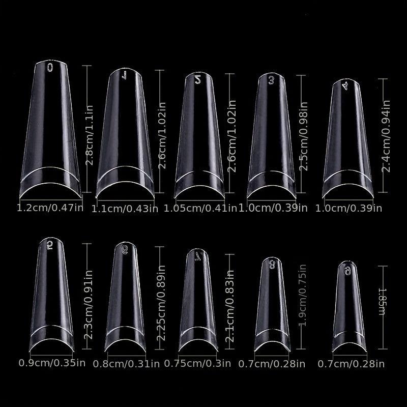 500pcs Soft Gel Nail Tips Natural Clear Acrylic Nail Tips Long Coffin Shaped