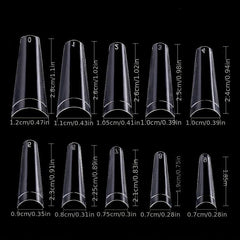 500pcs Soft Gel Nail Tips Natural Clear Acrylic Nail Tips Long Coffin Shaped